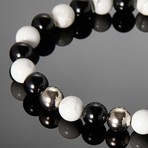 Tiberinus // Black Agate & White Turquoise Bracelet