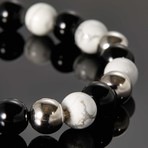 Tiberinus // Black Agate & White Turquoise Bracelet