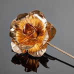 Metal Flower Lapel Pin // Gold