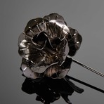 Metal Flower Lapel Pin // Gunmetal