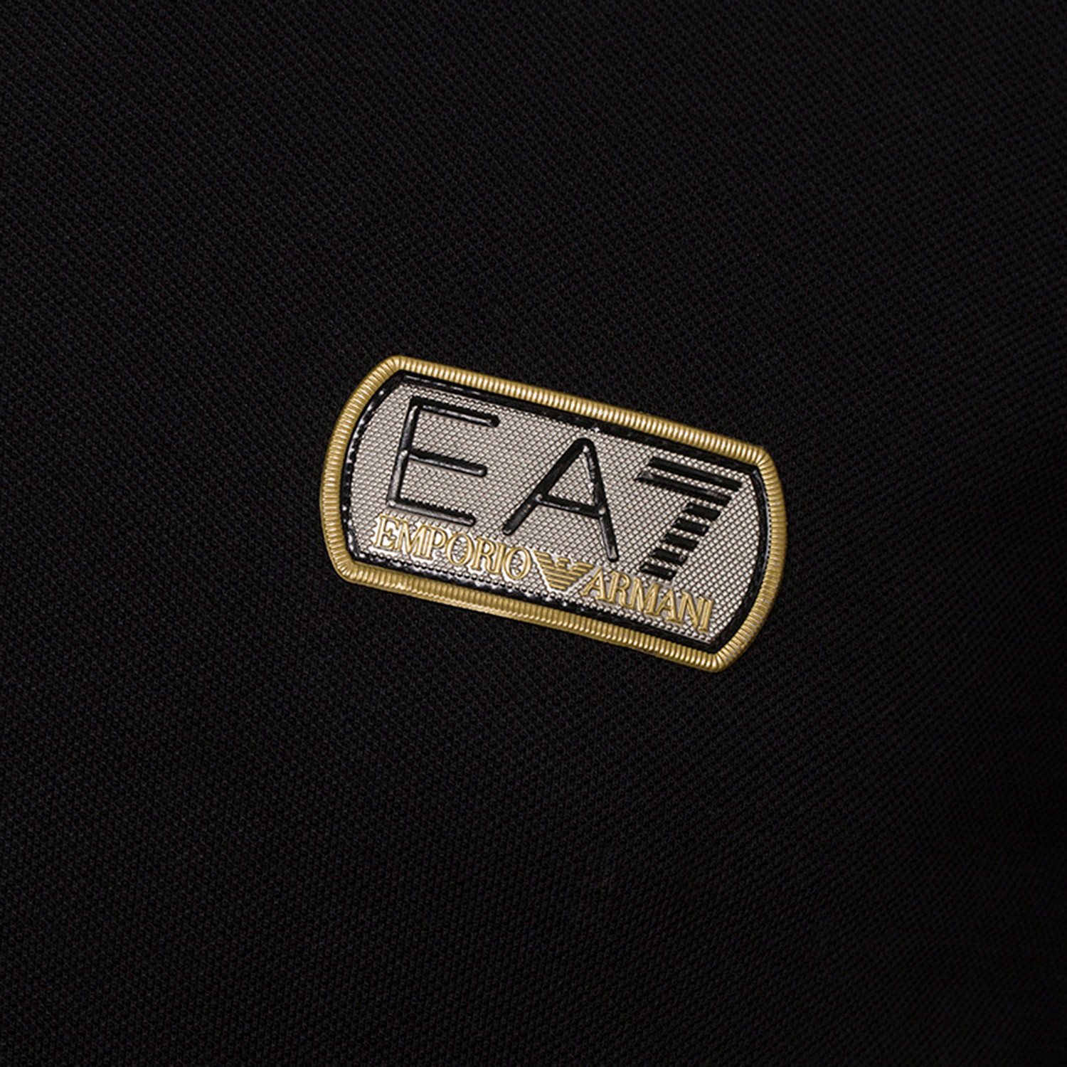 EA7 Rubberized Patch Polo // Black (XS) - Emporio Armani - Touch of Modern