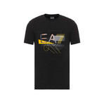 Abstract Graphic EA7 Logo Tee // Black (L)