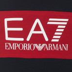 EA7 Contrast Chest Stripe Logo Tee // Black + Red (M)
