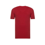 Abstract Graphic EA7 Logo Tee // Red (S)