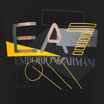 Abstract Graphic EA7 Logo Tee // Black (L)
