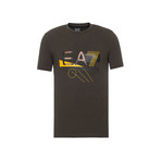 Abstract Graphic EA7 Logo Tee // Brown (M)
