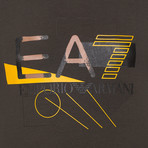 Abstract Graphic EA7 Logo Tee // Brown (XL)