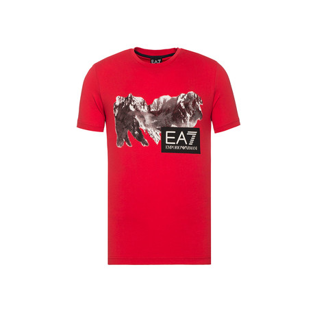 EA7 Mountain Graphic Tee // Red (XS)