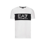 EA7 Contrast Chest Stripe Logo Tee // White (S)
