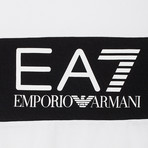EA7 Contrast Chest Stripe Logo Tee // White (M)