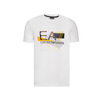 Abstract Graphic EA7 Logo Tee // White (XL)