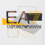 Abstract Graphic EA7 Logo Tee // White (XS)