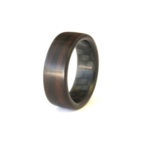 Ebony Twill Carbon Fiber Ring (Size 5)