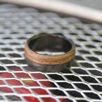 Fifty Fifty Walnut Wood Carbon Fiber Ring (Size 5)