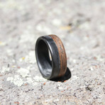 Fifty Fifty Walnut Wood Carbon Fiber Ring (Size 5)