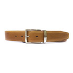 Perforated Leather Belt // Beige (S)