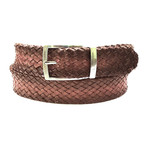 Woven Leather Belt // Brown (XL)