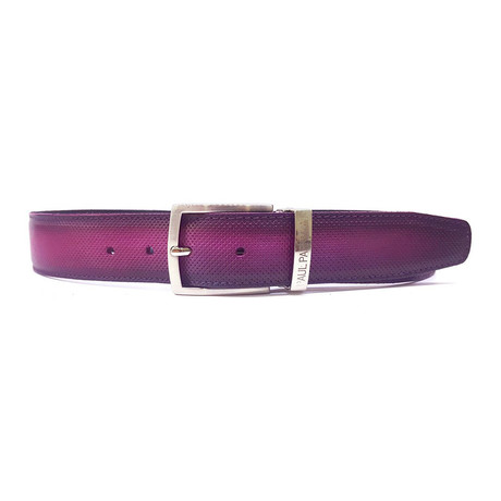 Perforated Leather Belt // Purple (S)