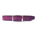 Perforated Leather Belt // Purple (M)