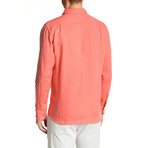 Long-Sleeve Linen Modern Fit Shirt // Spice Coral (M)