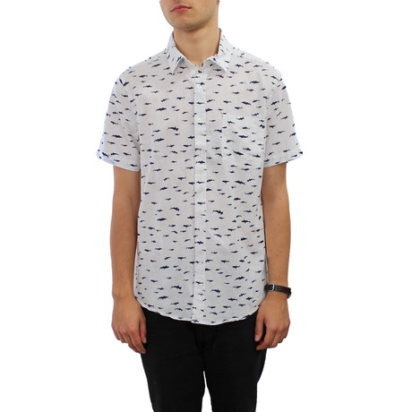 Short-Sleeve Printed Modern Fit Shirt // White (S)