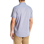 Short-Sleeve Striped Modern Fit Shirt // Navy (XL)