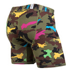 Weekday Camo Boxer Brief // Green + Black + Multi (2XS)