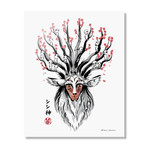 The Deer God Sumi-e // Aluminum Print (16"W x 20"H x 0.2"D)