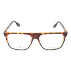 Straight Brow Thick Top Rectangle Frame // Havana + Green