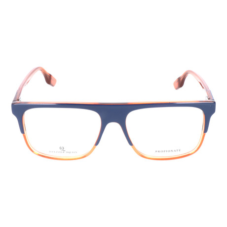 Straight Brow Thick Top Rectangle Frame // Blue + Orange
