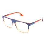 Straight Brow Thick Top Rectangle Frame // Blue + Orange