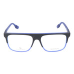 Straight Brow Thick Top Rectangle Frame // Black + Blue