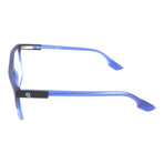 Straight Brow Thick Top Rectangle Frame // Black + Blue