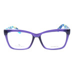 Colorblocked Angular Rectangle Thick Rim Frame // Purple + Blue Multi