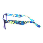 Colorblocked Angular Rectangle Thick Rim Frame // Purple + Blue Multi