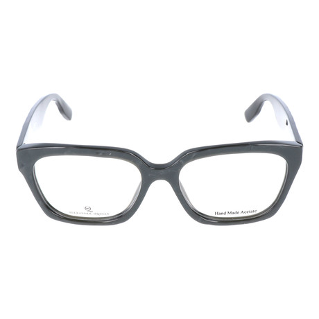 Irregular Surface Angled Rectangle Thick Rim // Black