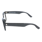 Irregular Surface Angled Rectangle Thick Rim // Black