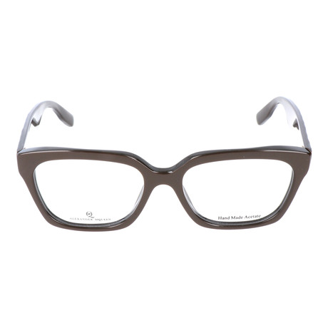 Irregular Surface Angled Rectangle Thick Rim // Brown