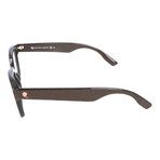 Irregular Surface Angled Rectangle Thick Rim // Brown