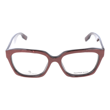 Irregular Surface Angled Rectangle Thick Rim // Chocolate