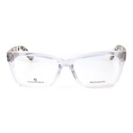 Colorblocked Angular Rectangle Thick Rim Frame // Clear + Black Multi