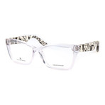 Colorblocked Angular Rectangle Thick Rim Frame // Clear + Black Multi