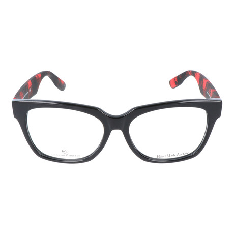 Angled Rectangle Thick Rim // Black + Red