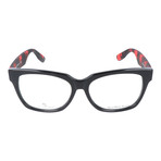 Angled Rectangle Thick Rim // Black + Red