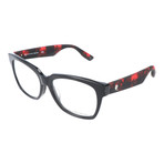 Angled Rectangle Thick Rim // Black + Red