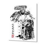 Major vs Tank Sumi-e // Aluminum Print