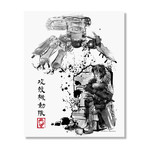 Major vs Tank Sumi-e // Aluminum Print