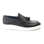 Woven Texture Tassel Loafer Sneaker // Black (Euro: 41)