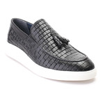 Woven Texture Tassel Loafer Sneaker // Black (Euro: 41)