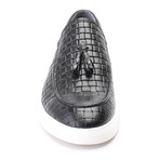 Woven Texture Tassel Loafer Sneaker // Black (Euro: 40)